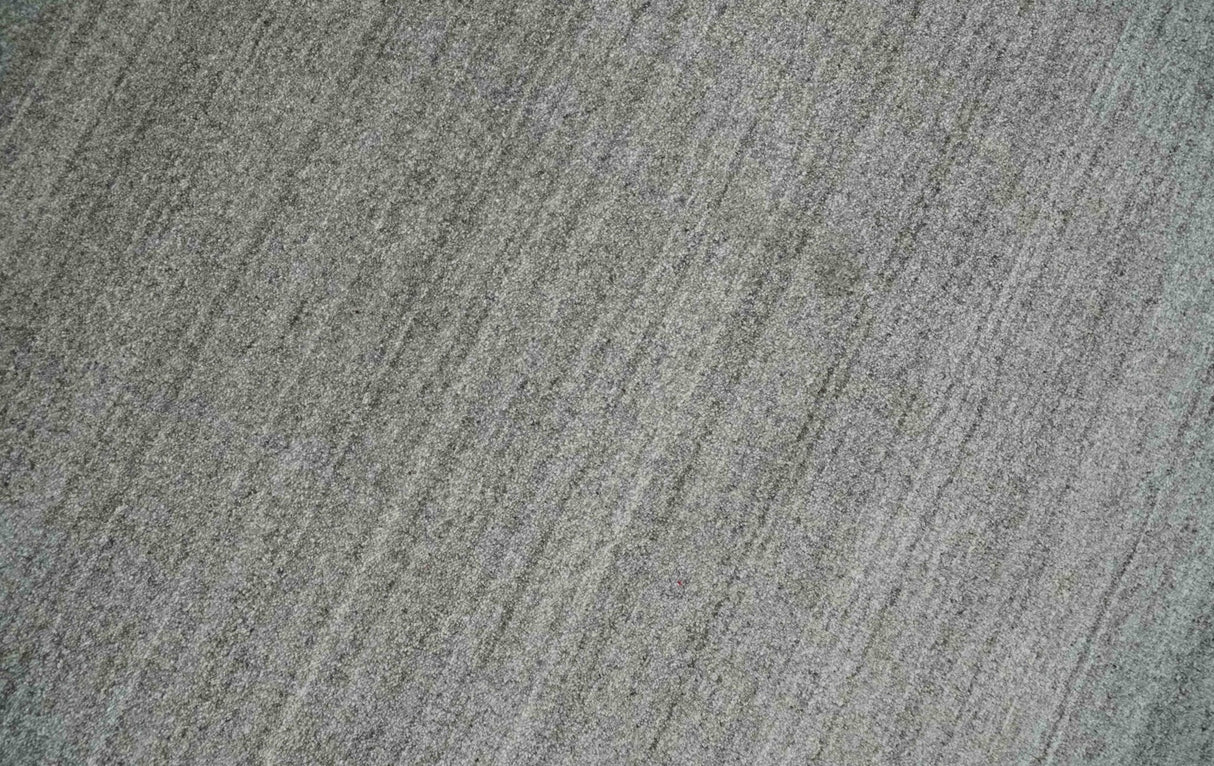 Modern Solid Shaded Gray 5x7 Blended Wool Hand woven Area Rug