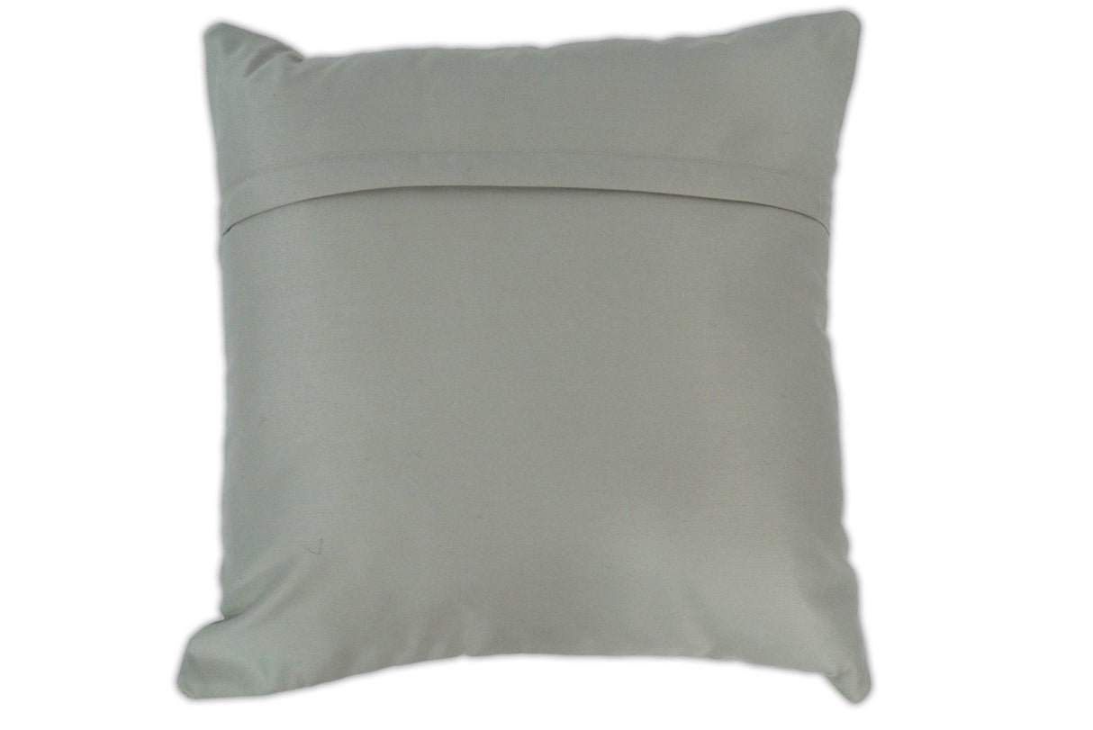 Modern Stripes Ivory and Gray Genuine Leather Accent Pillow, Cushion | PL17-All Products-Parc Decor