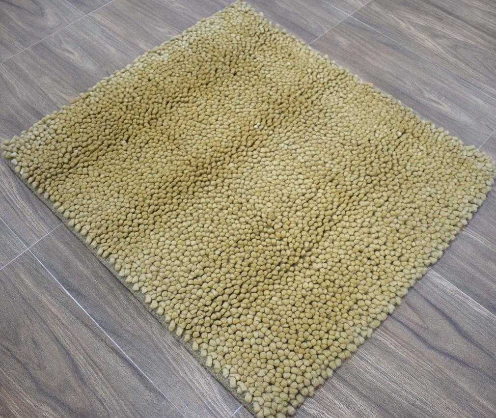 Modern Style Gold Handmade Wool 3x3 Area Rug