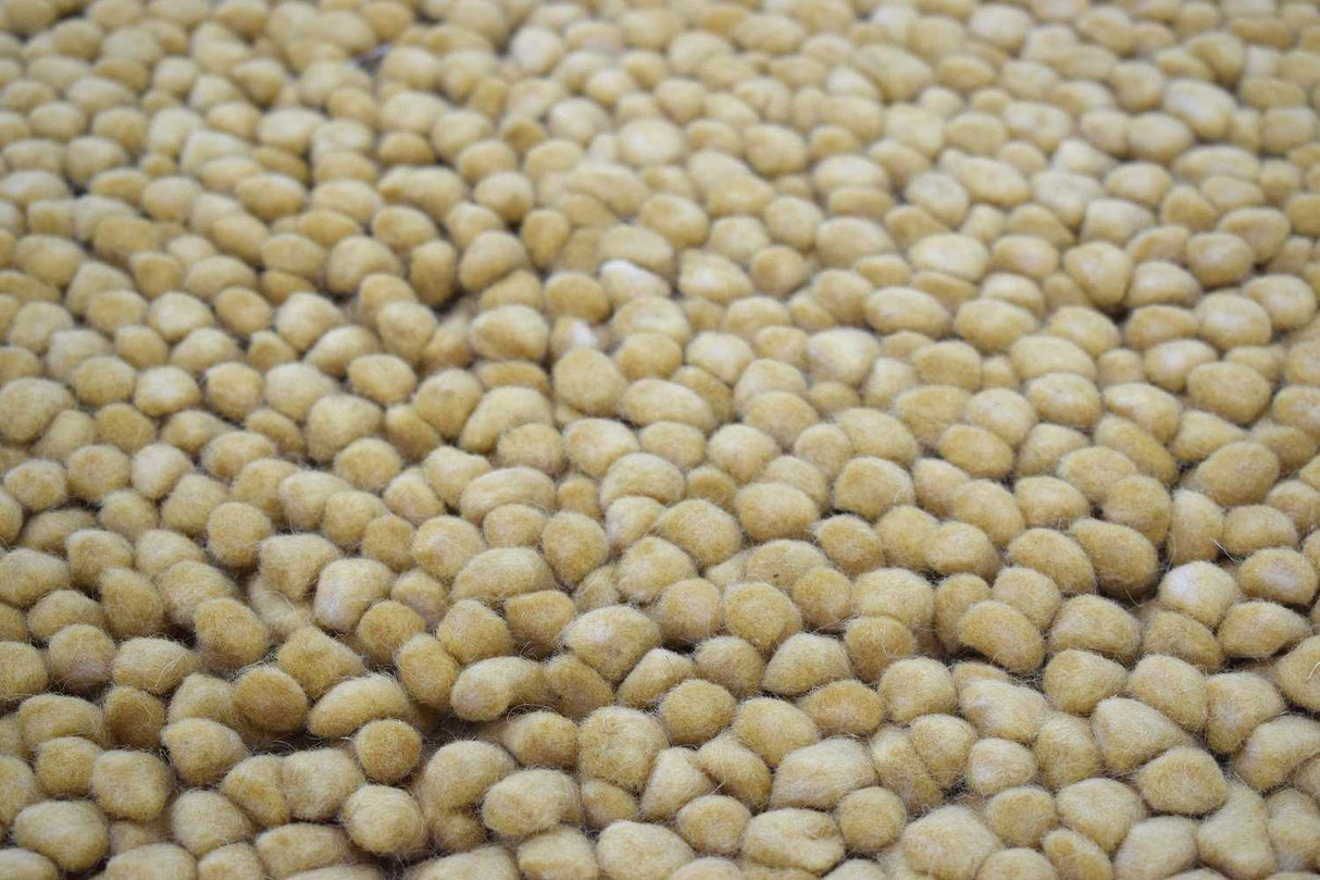 Modern Style Gold Handmade Wool 3x3 Area Rug