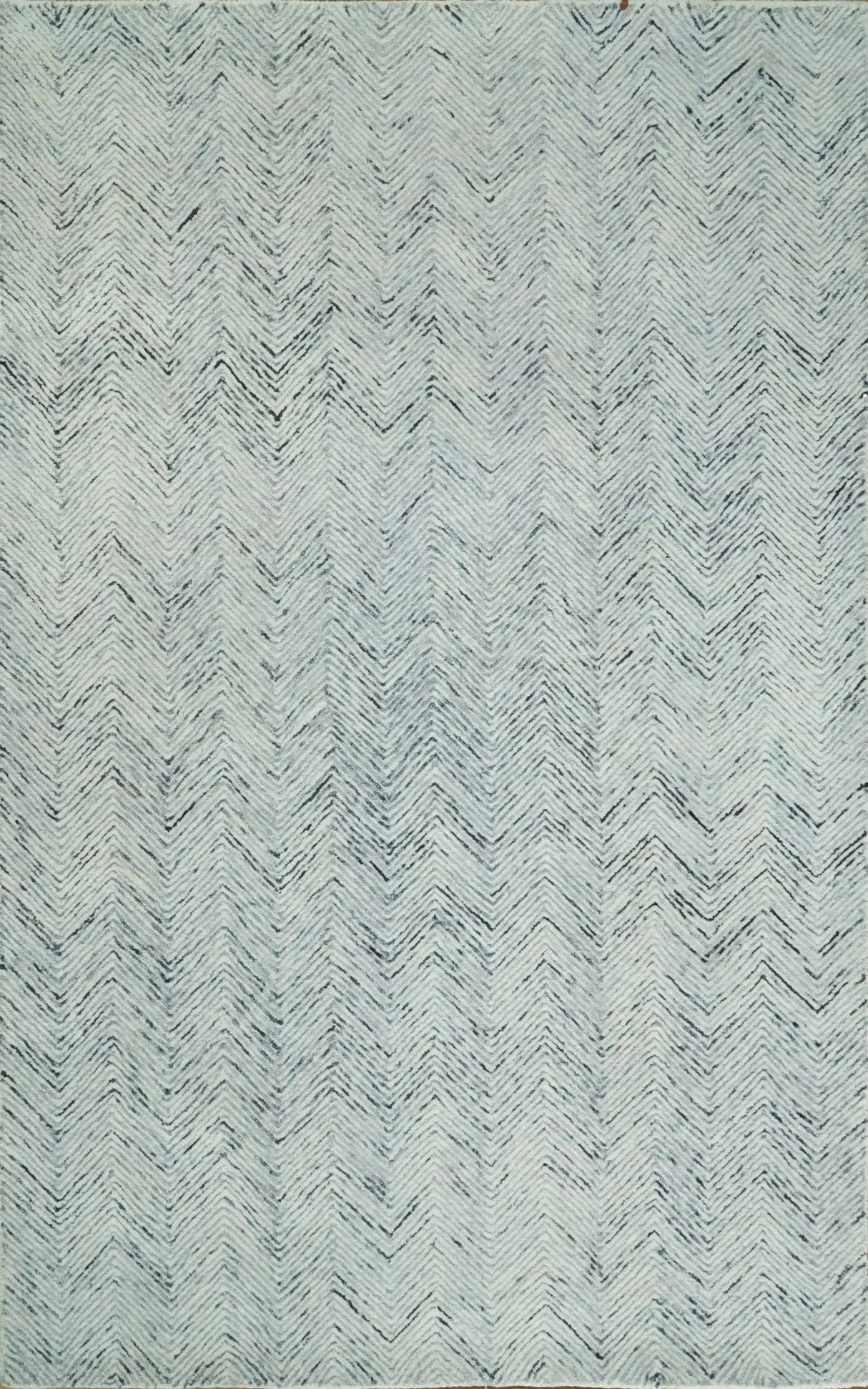 Modern Style Hand Tufted Blue and Ivory Area Rug