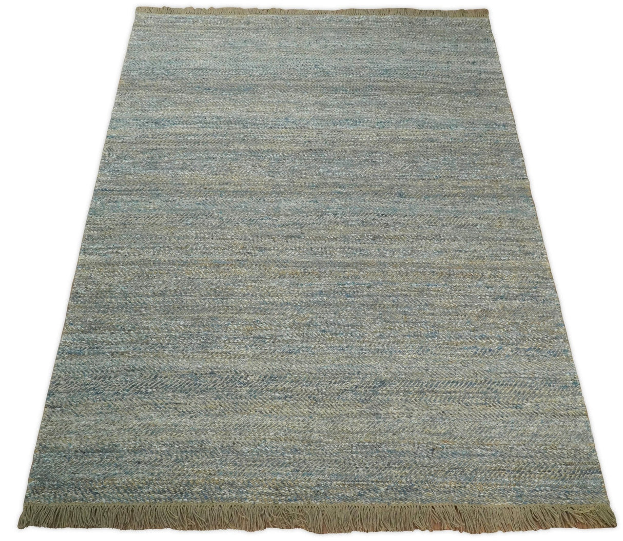 Modern Style Hand Woven Gray and Brown Jute and Art Silk Rug