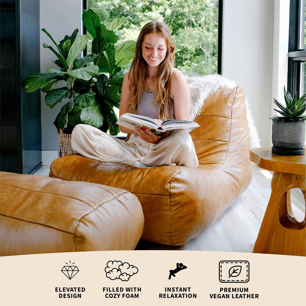 Modora Chair and Ottoman Bundle-foam filled-Parc Decor