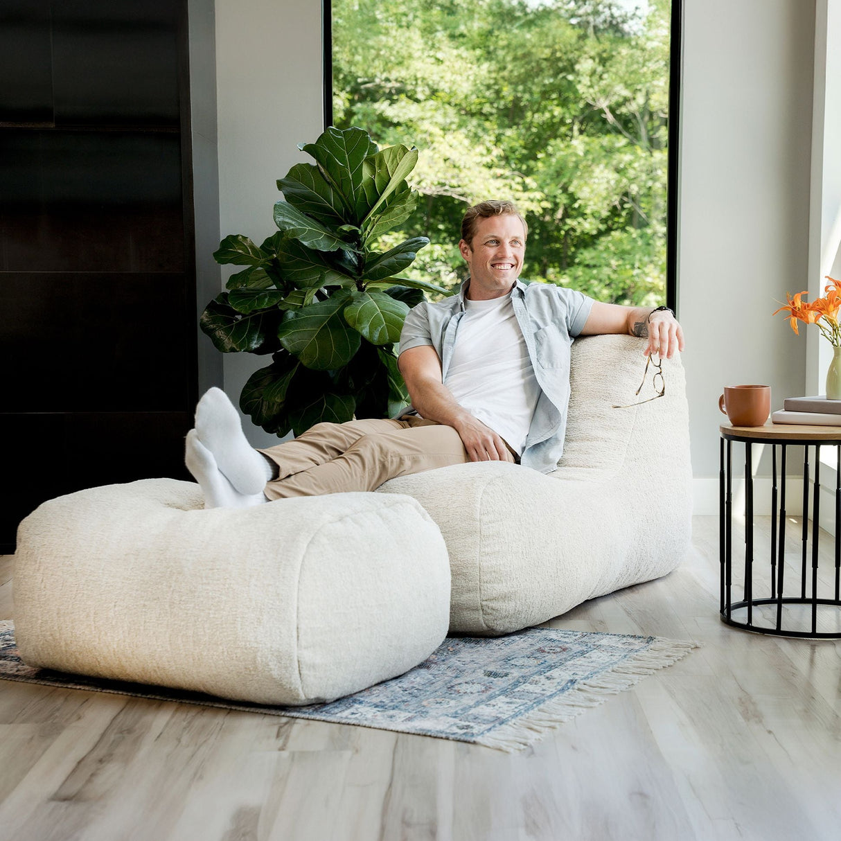 Modora Chair and Ottoman Bundle-foam filled-Parc Decor