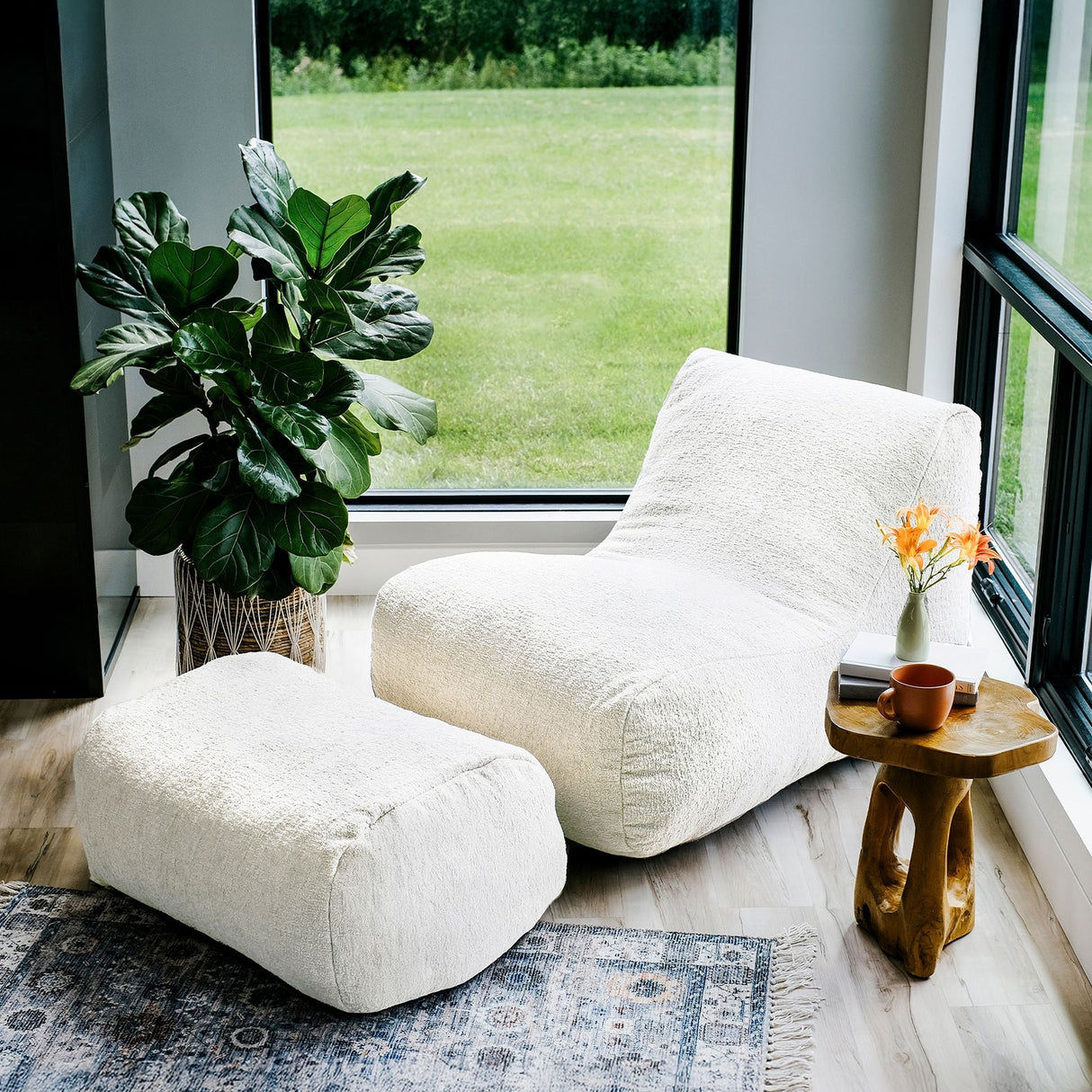 Modora Chair and Ottoman Bundle-foam filled-Parc Decor