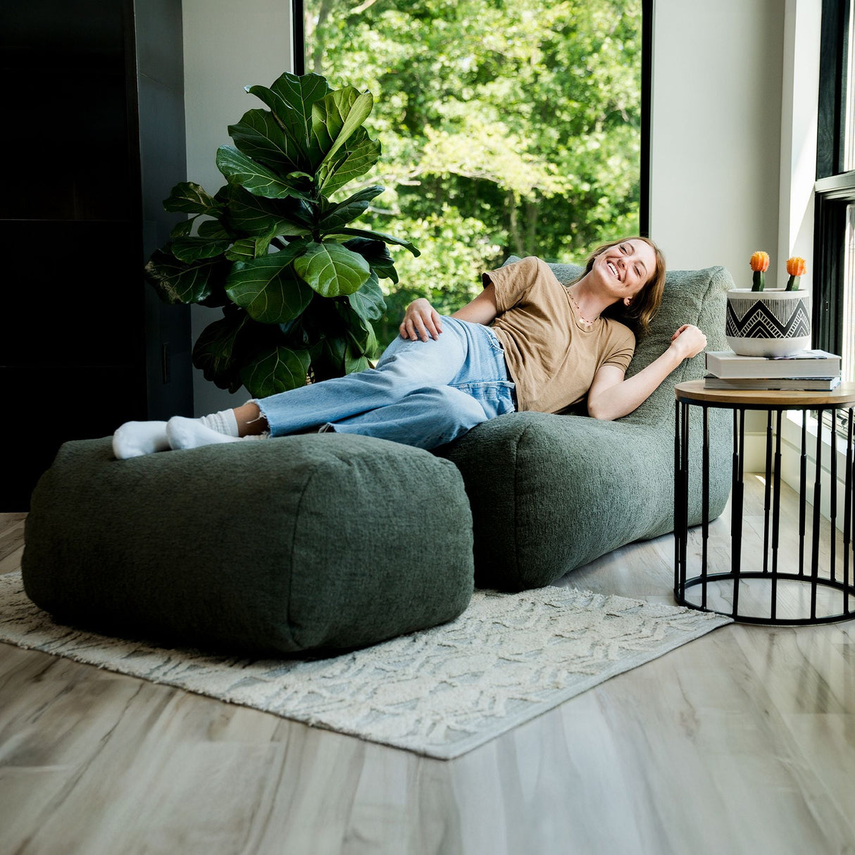 Modora Chair and Ottoman Bundle-foam filled-Parc Decor