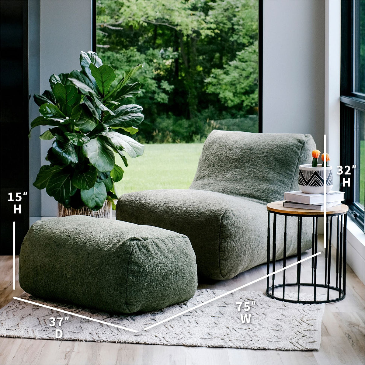 Modora® Lounger and Ottoman Bundle