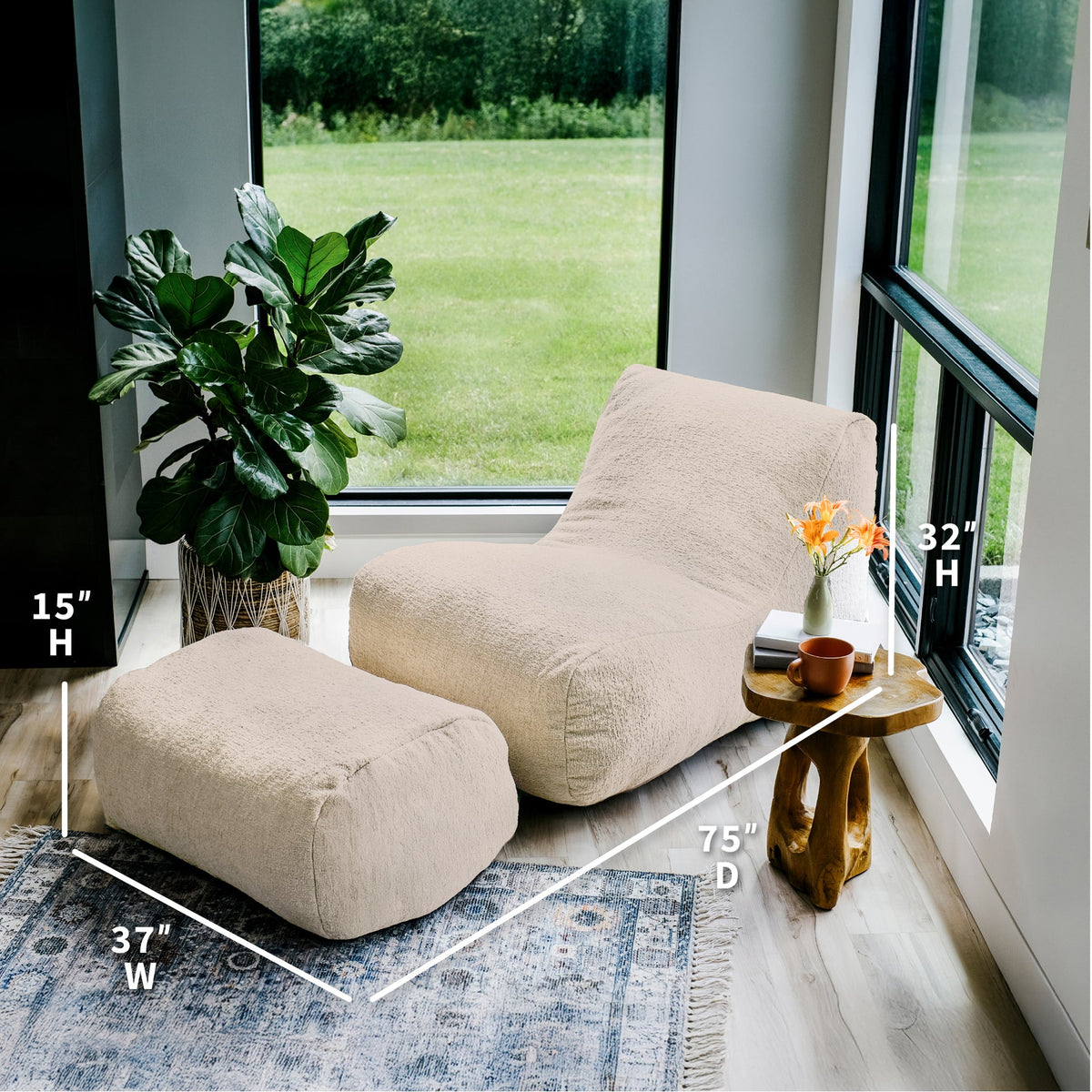 Modora® Lounger and Ottoman Bundle