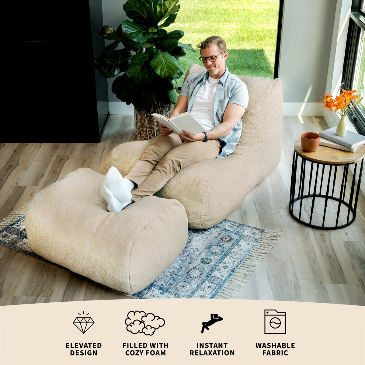 Modora® Lounger and Ottoman Bundle