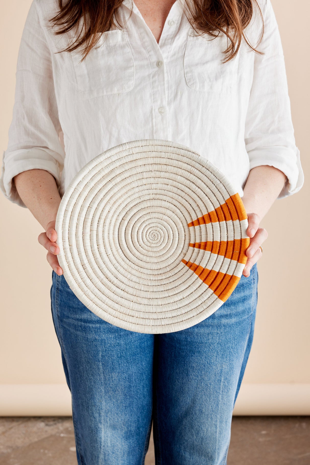 Moja Orange Wall Basket-Wall Basket-Parc Decor