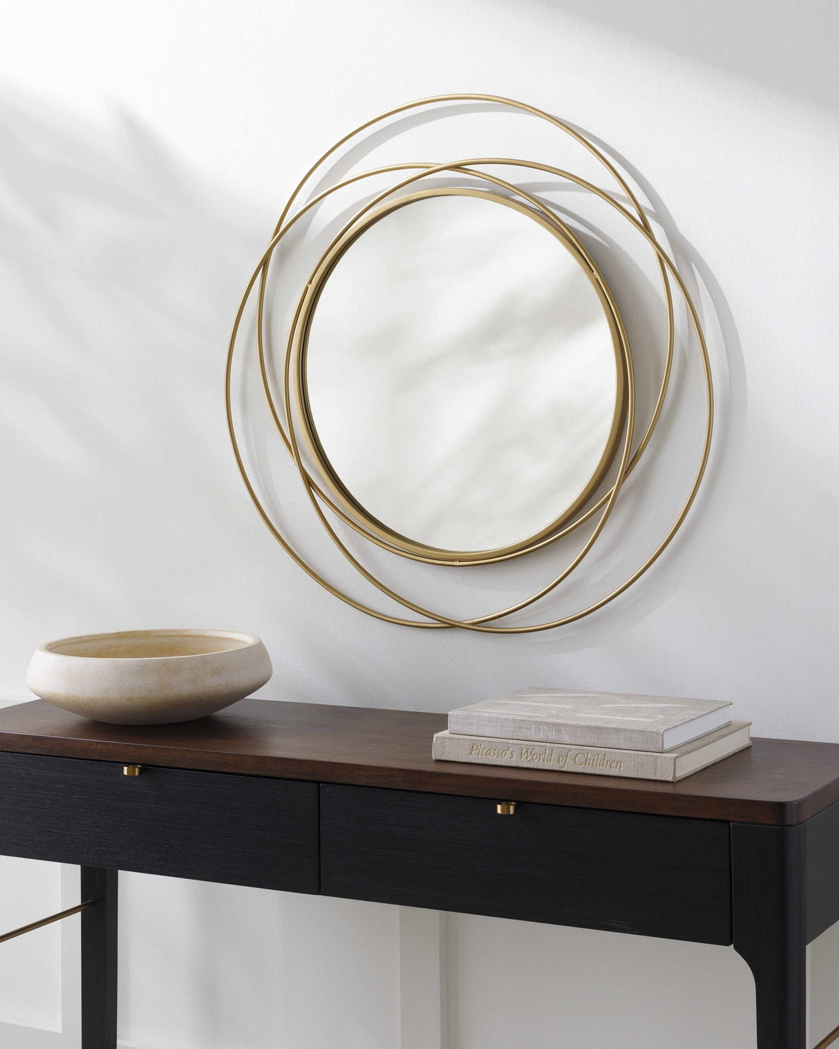 Monamon Round Rattan Mirror-Mirrors-Parc Decor