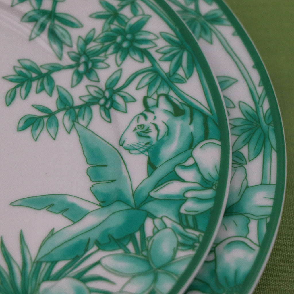 Monsoon Verdant Porcelain Starter Plates – Set of 4 (+1 Bonus Plate)