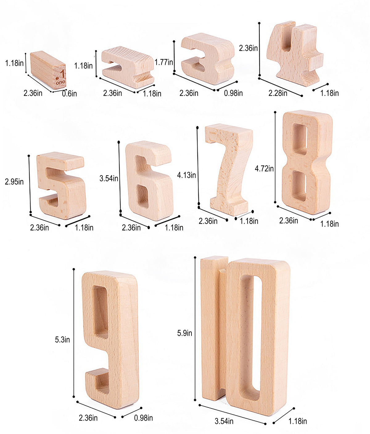 Montessori Wooden Number Blocks | Self-Correcting Math Manipulatives for Counting, Addition & Subtraction