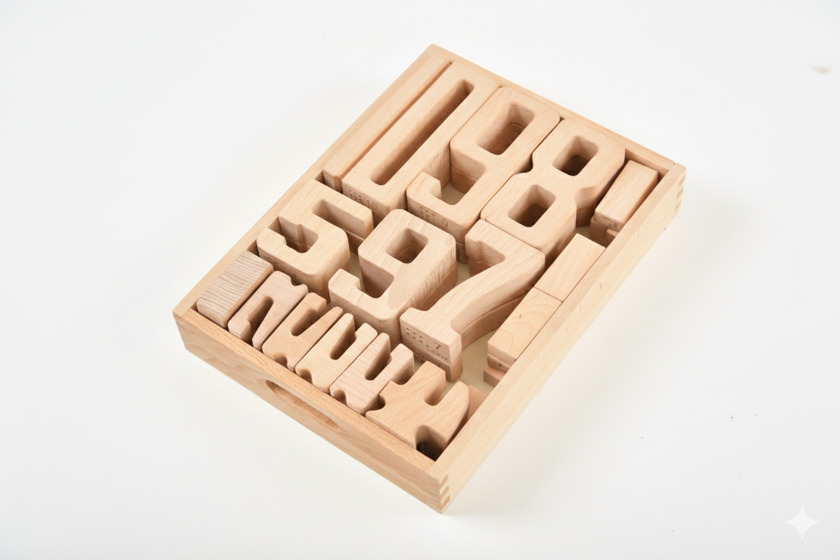 Montessori Wooden Number Blocks | Self-Correcting Math Manipulatives for Counting, Addition & Subtraction