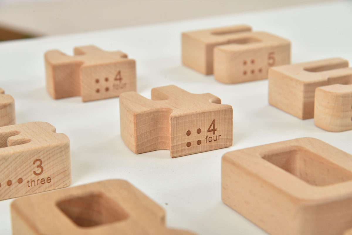 Montessori Wooden Number Blocks | Self-Correcting Math Manipulatives for Counting, Addition & Subtraction