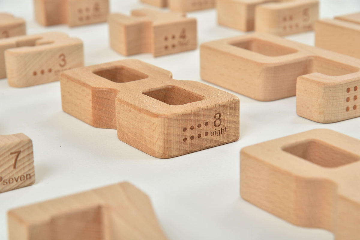 Montessori Wooden Number Blocks | Self-Correcting Math Manipulatives for Counting, Addition & Subtraction