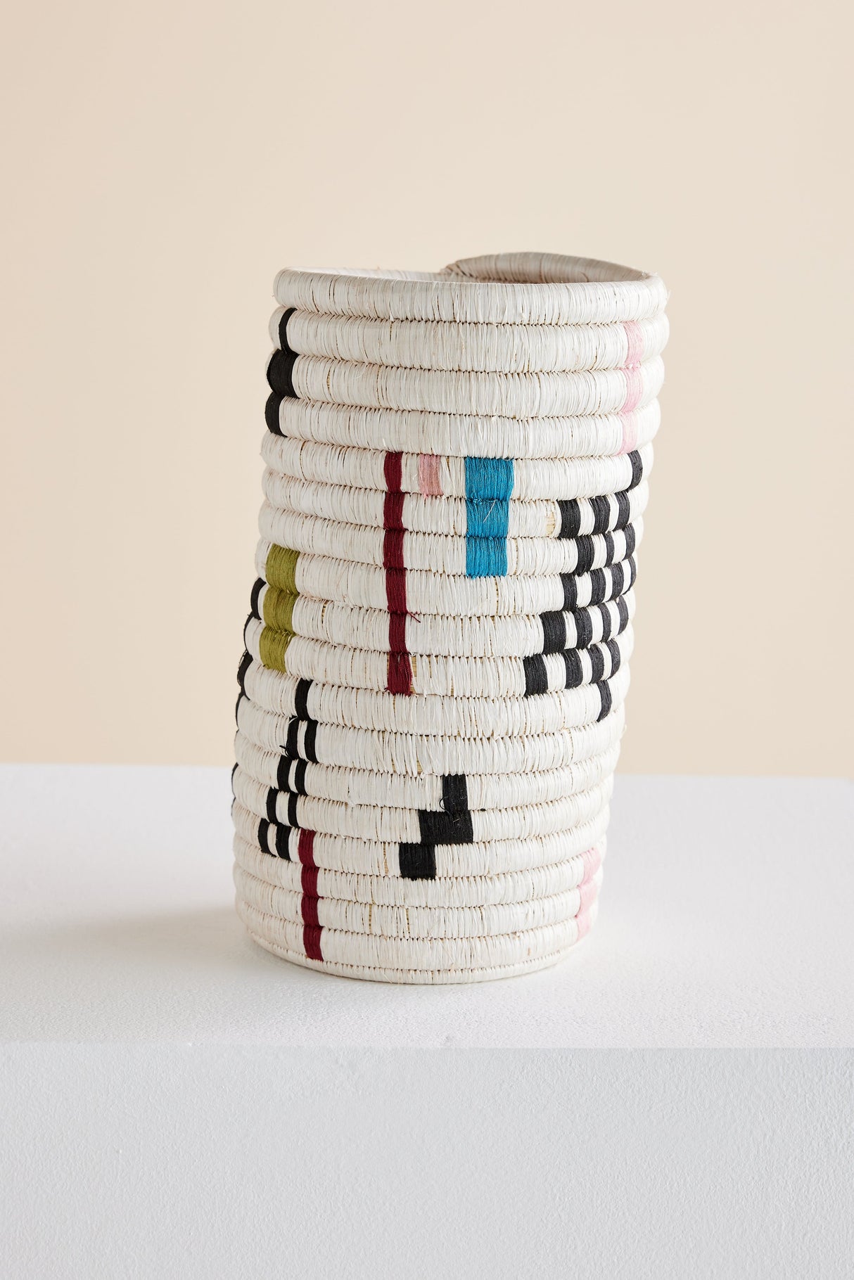 Mosaic Woven Vase or Wine Holder-Baskets & Vessels-Parc Decor