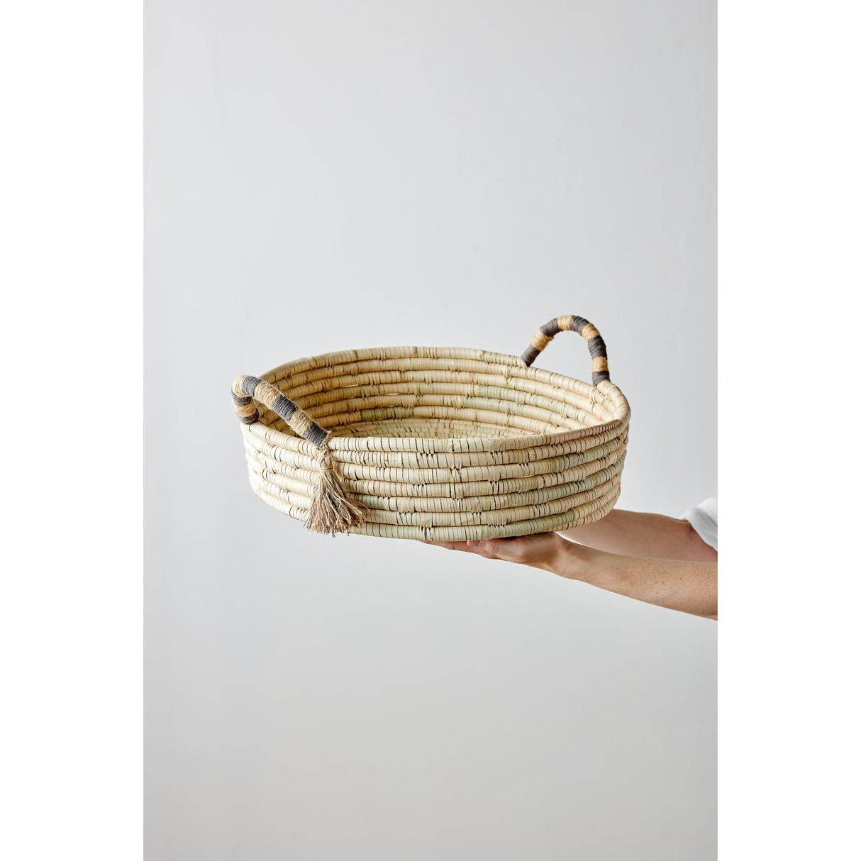 Natural Banded Betty Tray with Tassel