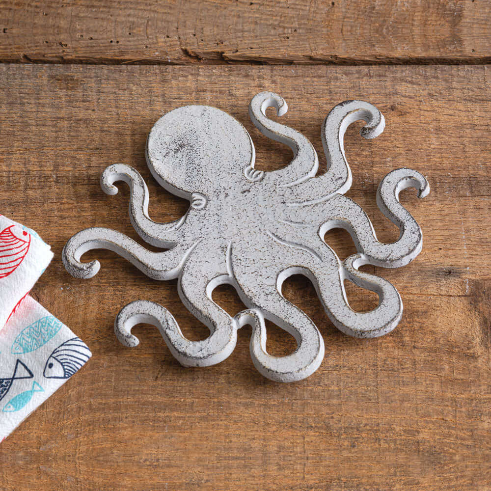 Nautical Octopus Trivet in Metal (Set of 2)-Kitchenware-Parc Decor