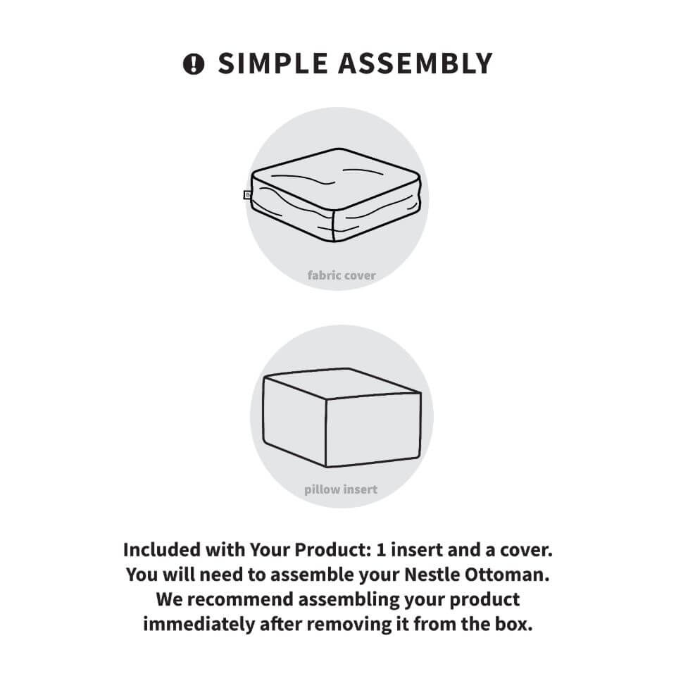 Nestle Loveseat Ottoman-foam filled-Parc Decor