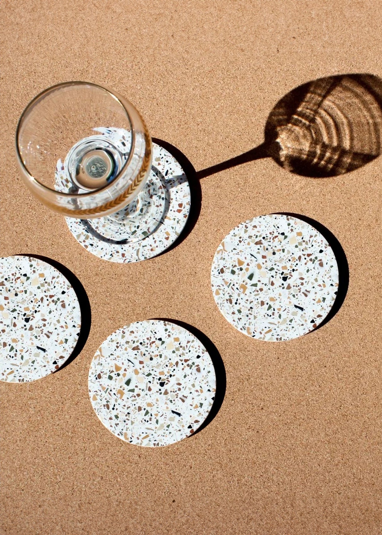 Neutral Terrazzo Coasters - Set of 4-Décor-Parc Decor