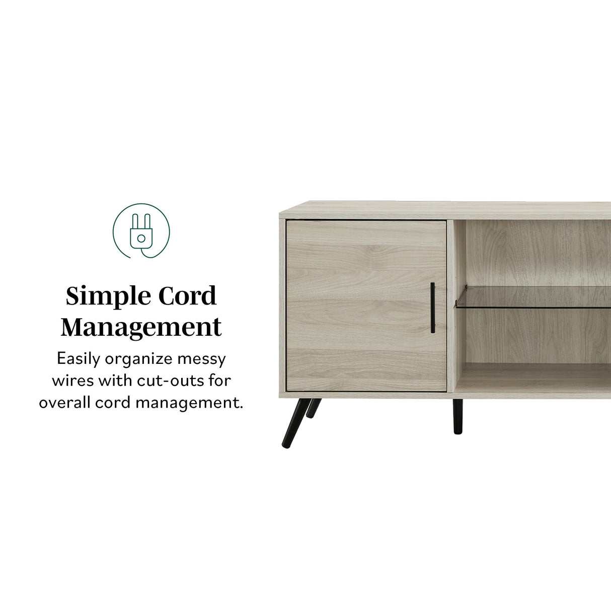 Nora 60" TV Stand-Entertainment-Parc Decor