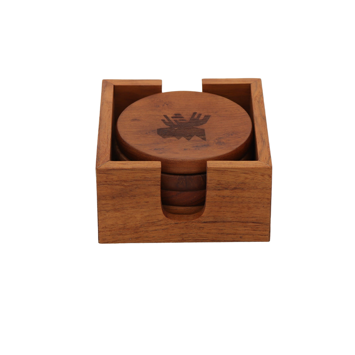 Nordic Rustic Teak Table Coasters Set-Coaster-Parc Decor