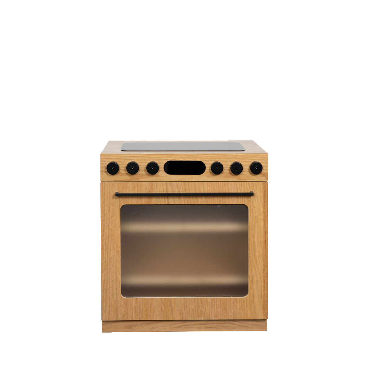 Oak Fluted Play Oven ā Montessori Wooden Toy Kitchen