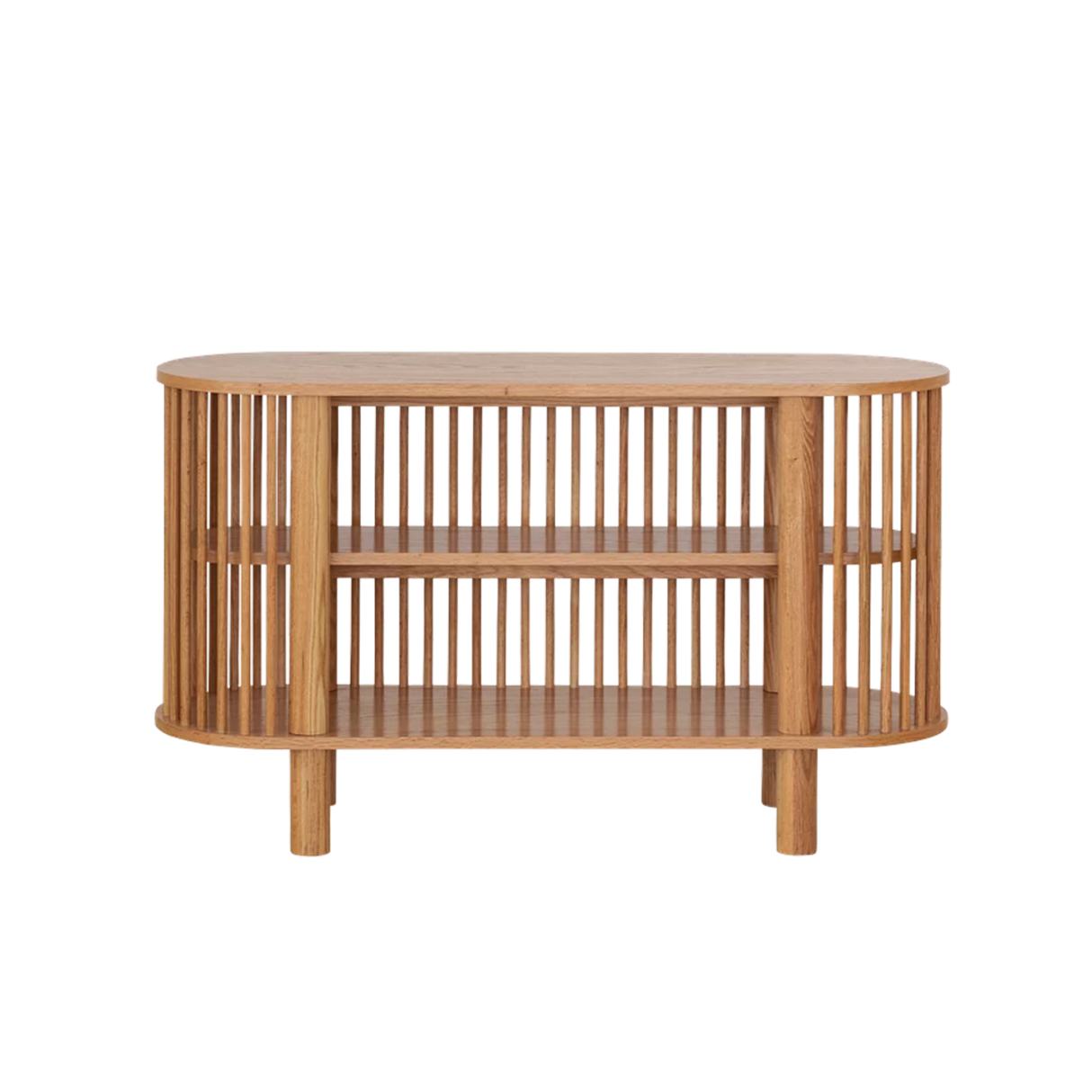 Oak Two Tiered Fluted Shelf