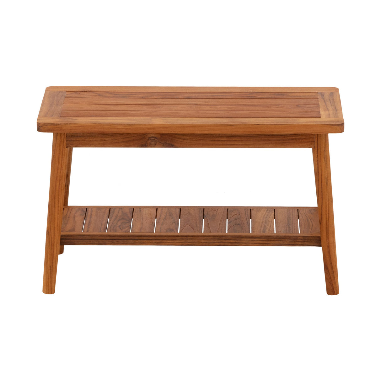 Oiled Teak Shower and Bath Decor Bench with Shelf - 30"