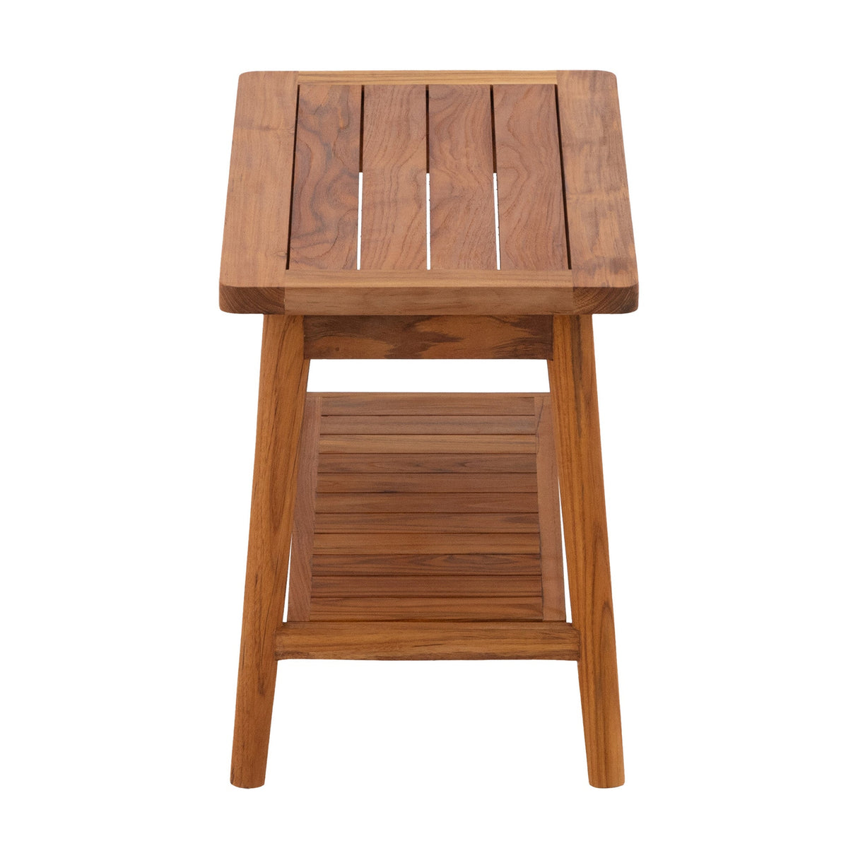 Oiled Teak Shower and Bath Decor Bench with Shelf - 30"