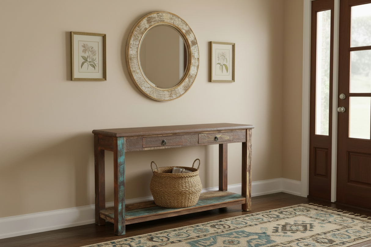 Old Reclaimed Wood Console Table-CONSOLE TABLE-Parc Decor