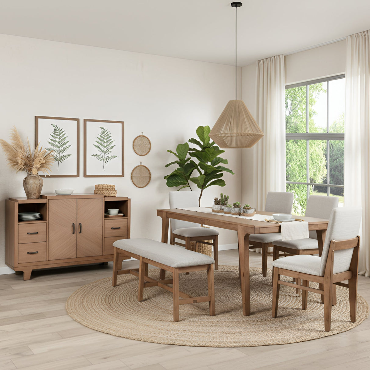 Olejo Dining Table, Natural-Dining Tables-Parc Decor