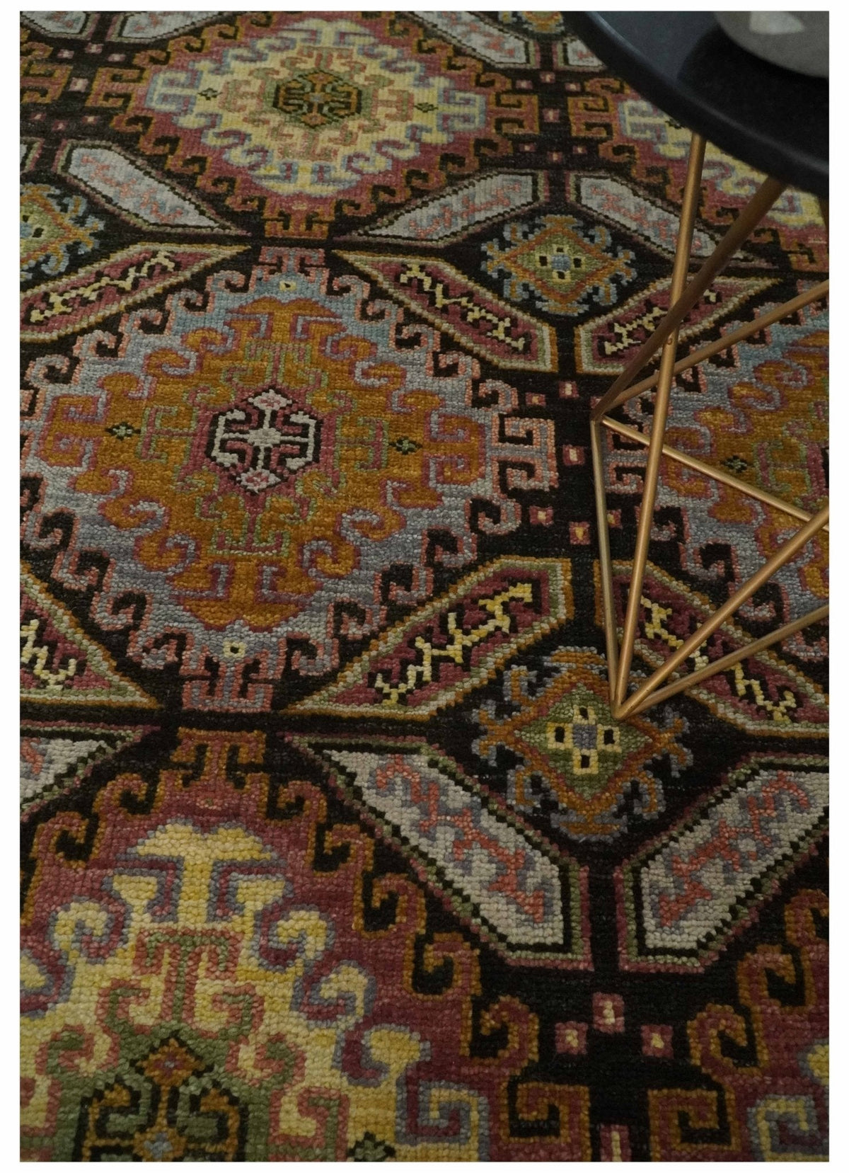 Olive, Gold, Black and Brown Oriental Traditional Hand Knotted Multi Size Wool Area Rug, Living Room and Bedroom Rug