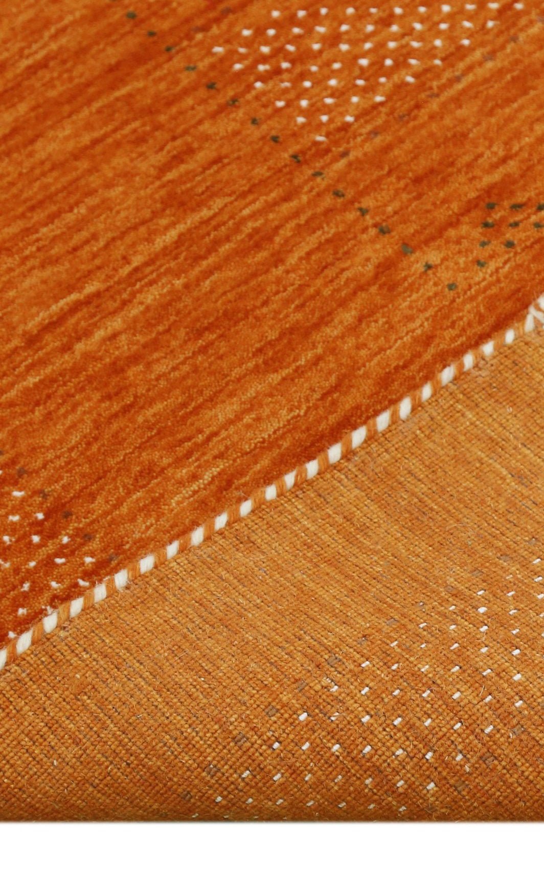 Orange And White Modern Design Hand Loomed Wool Area Rug