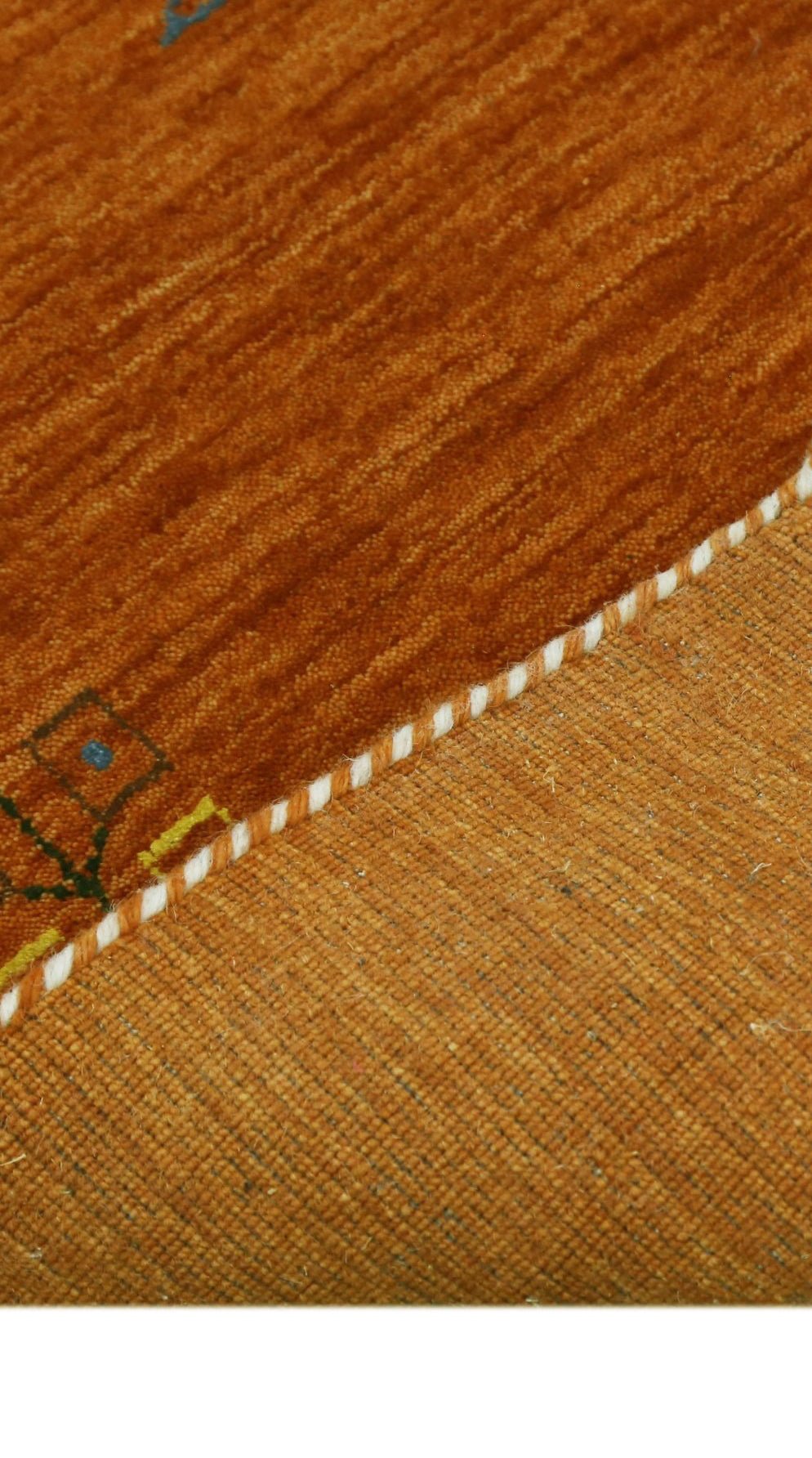 Orange Center Pattern Hand Loomed Wool Area Rug