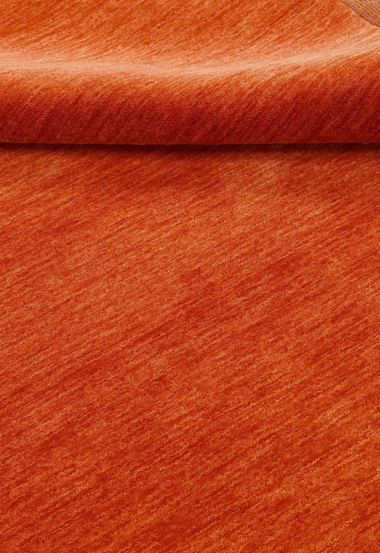 Orange Modern Solid Design Hand Loomed Wool Area Rug