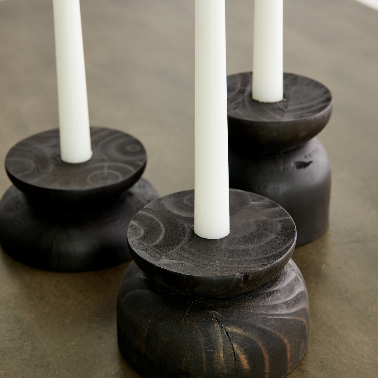 Organic Wood Taper Candlestick Holder-All Products-Parc Decor