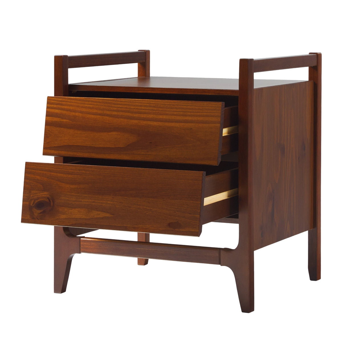 Oswald Mid-Century Modern 2-Drawer Wood Nightstand-Bedroom-Parc Decor