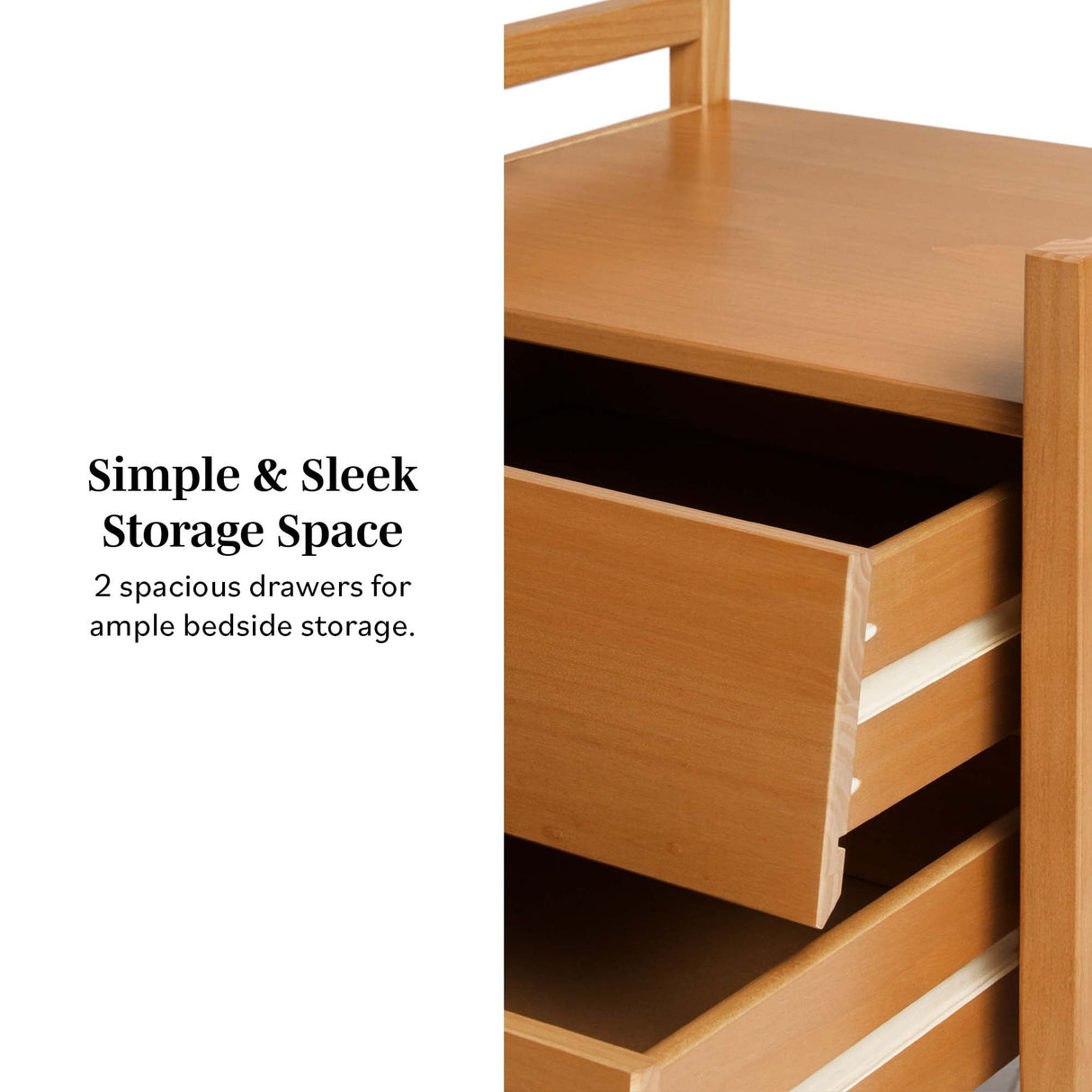 Oswald Mid-Century Modern 2-Drawer Wood Nightstand-Bedroom-Parc Decor