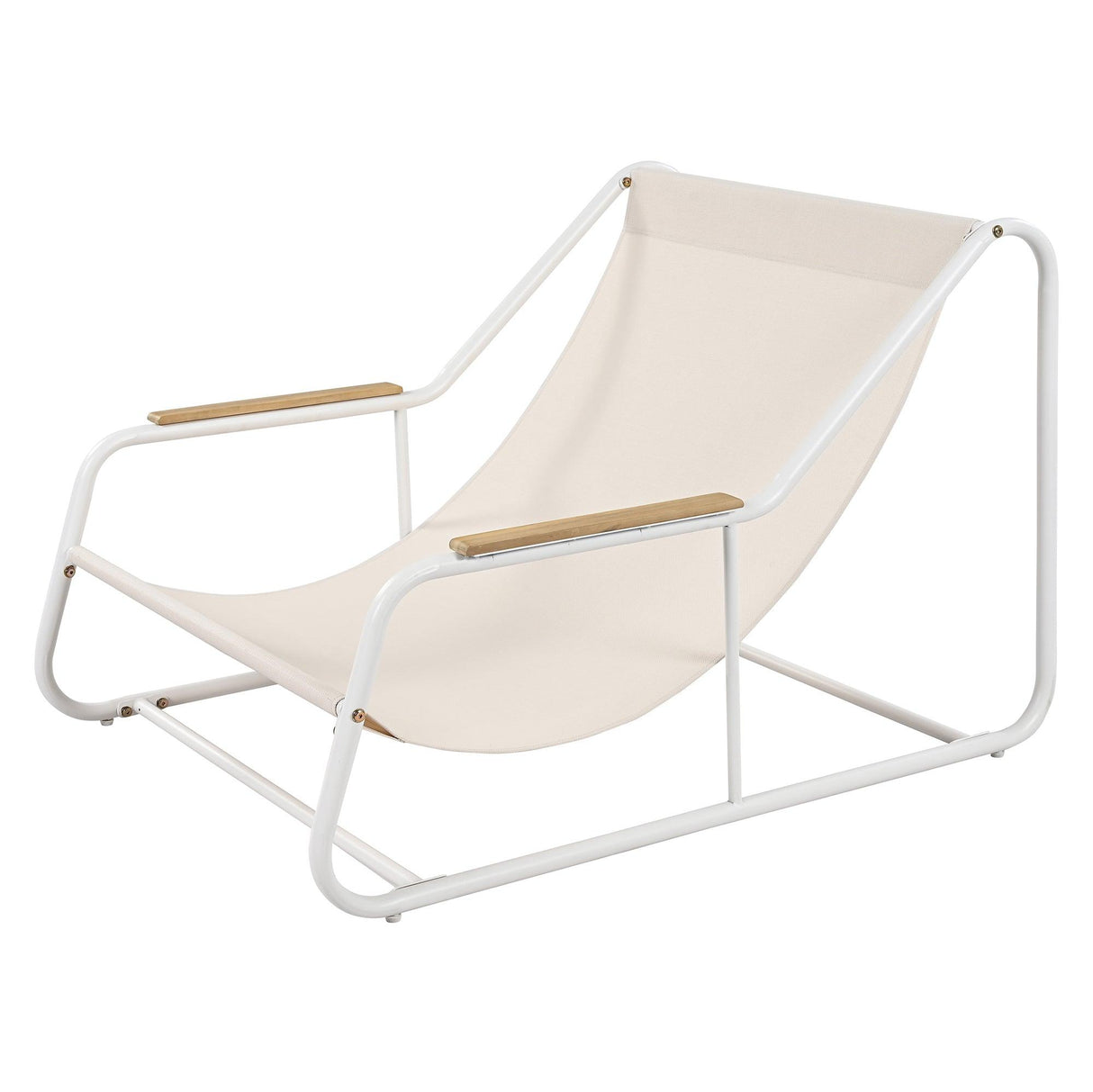 Outdoor Chaise Lounge Chairs Set of 3 with Acacia Side Table, Pool Lounge Chairs for Lawn, Deck, Beach-户外家居套装-Parc Decor