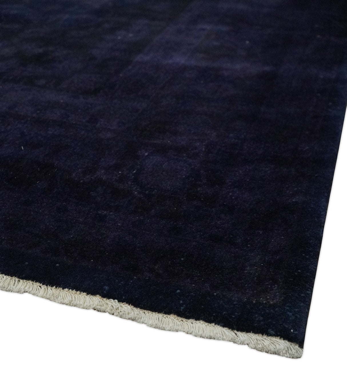 Overdyed Royal Dark Purple Hand Knotted 8x10 Traditional Oushak Design Wool Accent Rug | N362810-Area Rug-Parc Decor