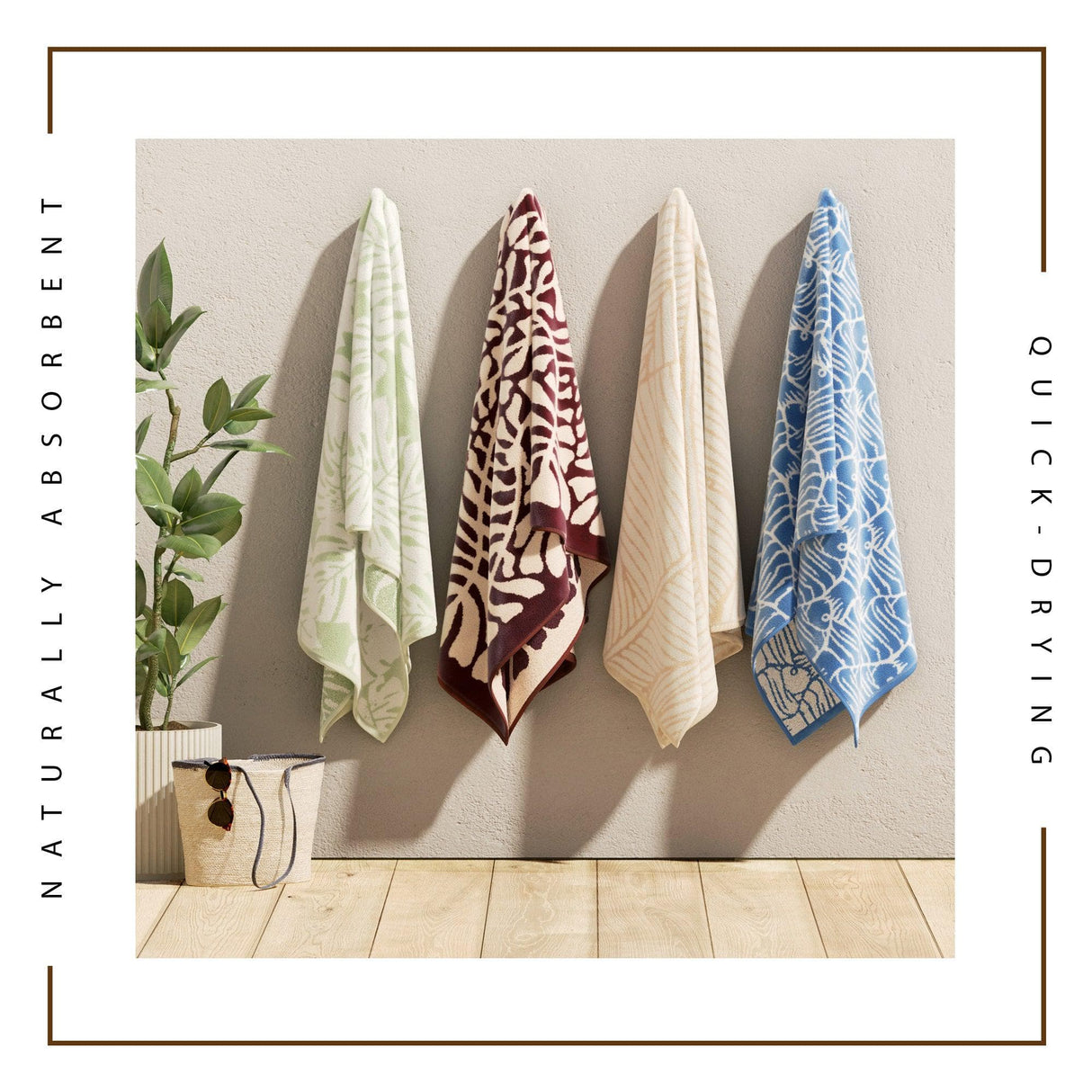 Oversized Retro Printed Beach Towel - St. Barts Collection-Beach Towels-Parc Decor