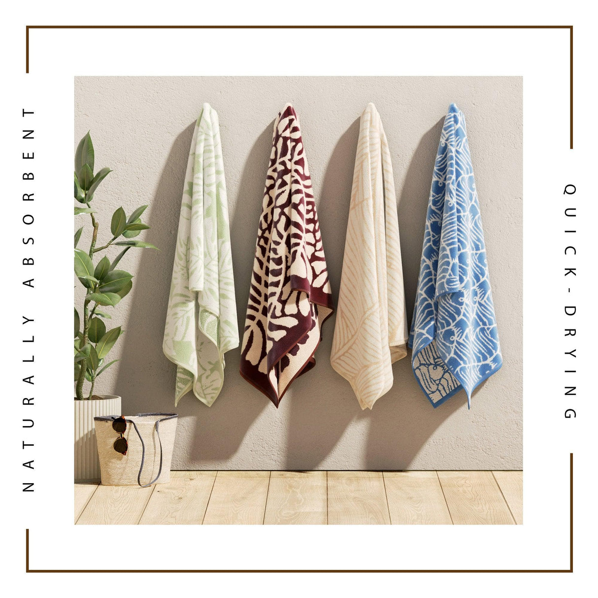 Oversized Retro Printed Beach Towel - St. Barts Collection-Beach Towels-Parc Decor