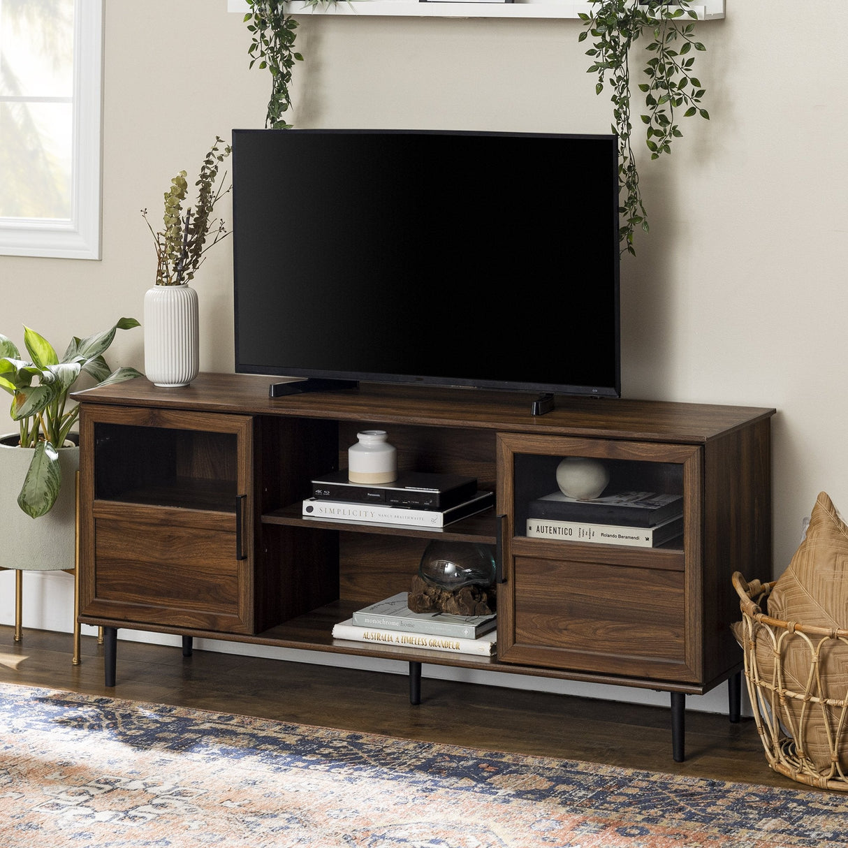 Owen Glass and Wood TV Console-Entertainment-Parc Decor