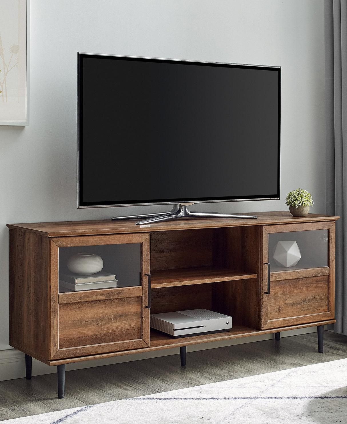 Owen Glass and Wood TV Console-Entertainment-Parc Decor
