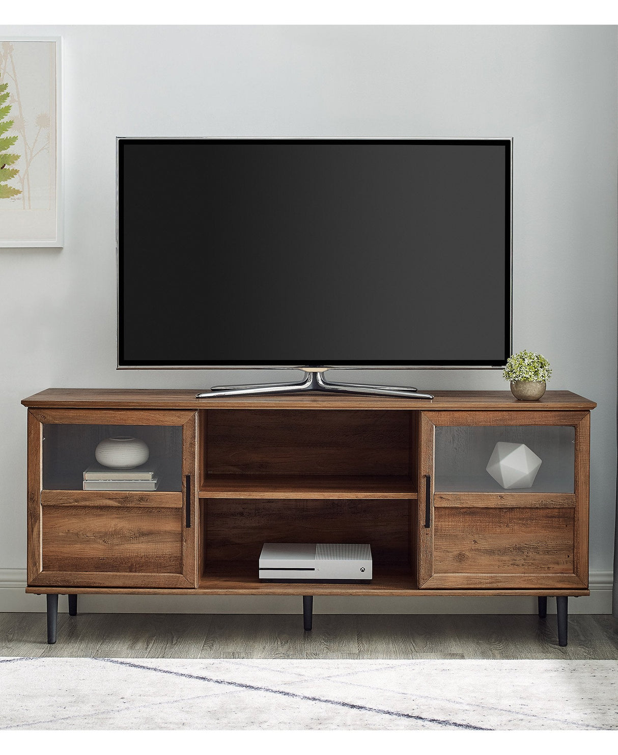 Owen Glass and Wood TV Console-Entertainment-Parc Decor
