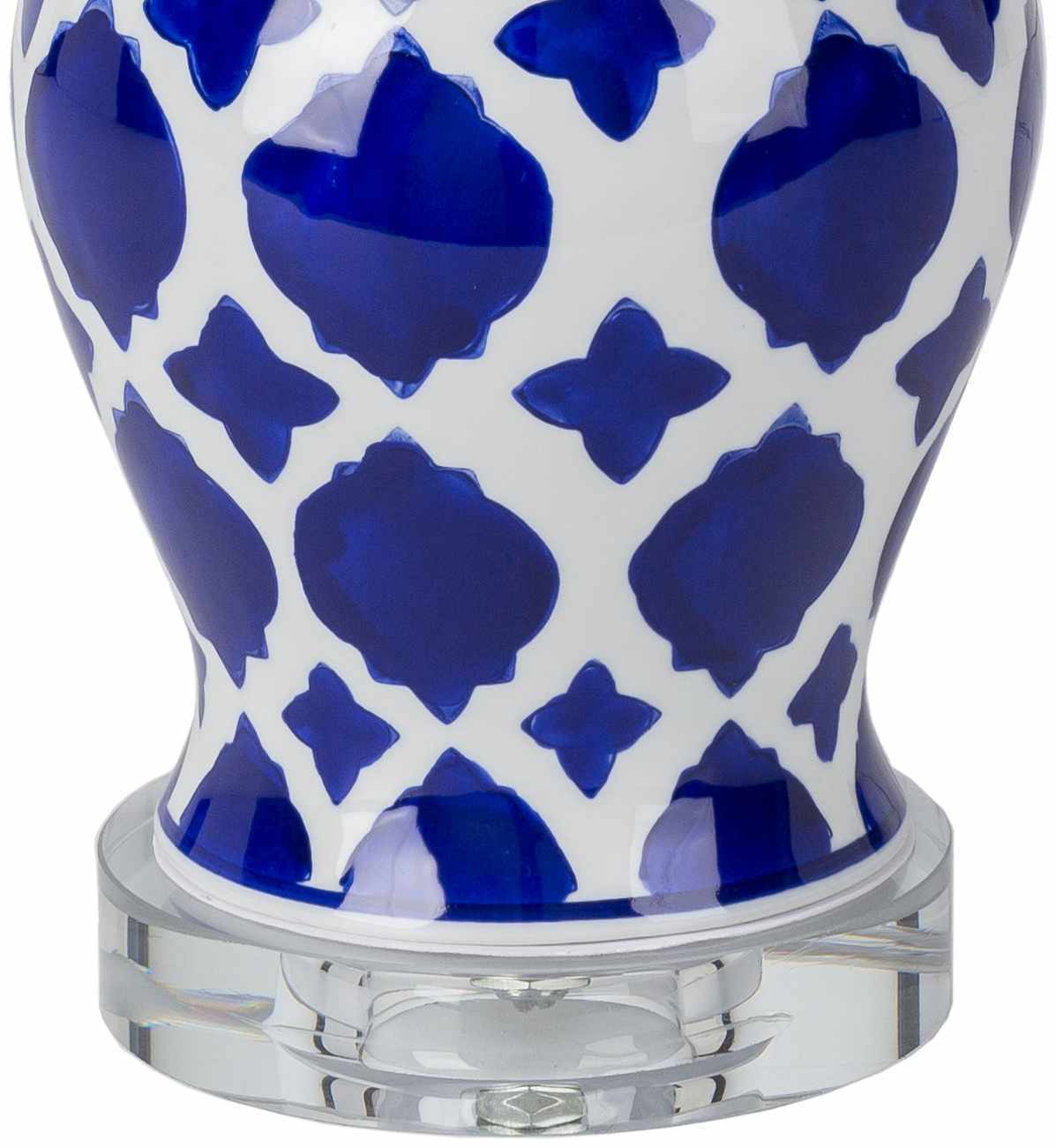 Pangian White & Blue Patterned Ceramic Table Lamp-Lighting-Parc Decor