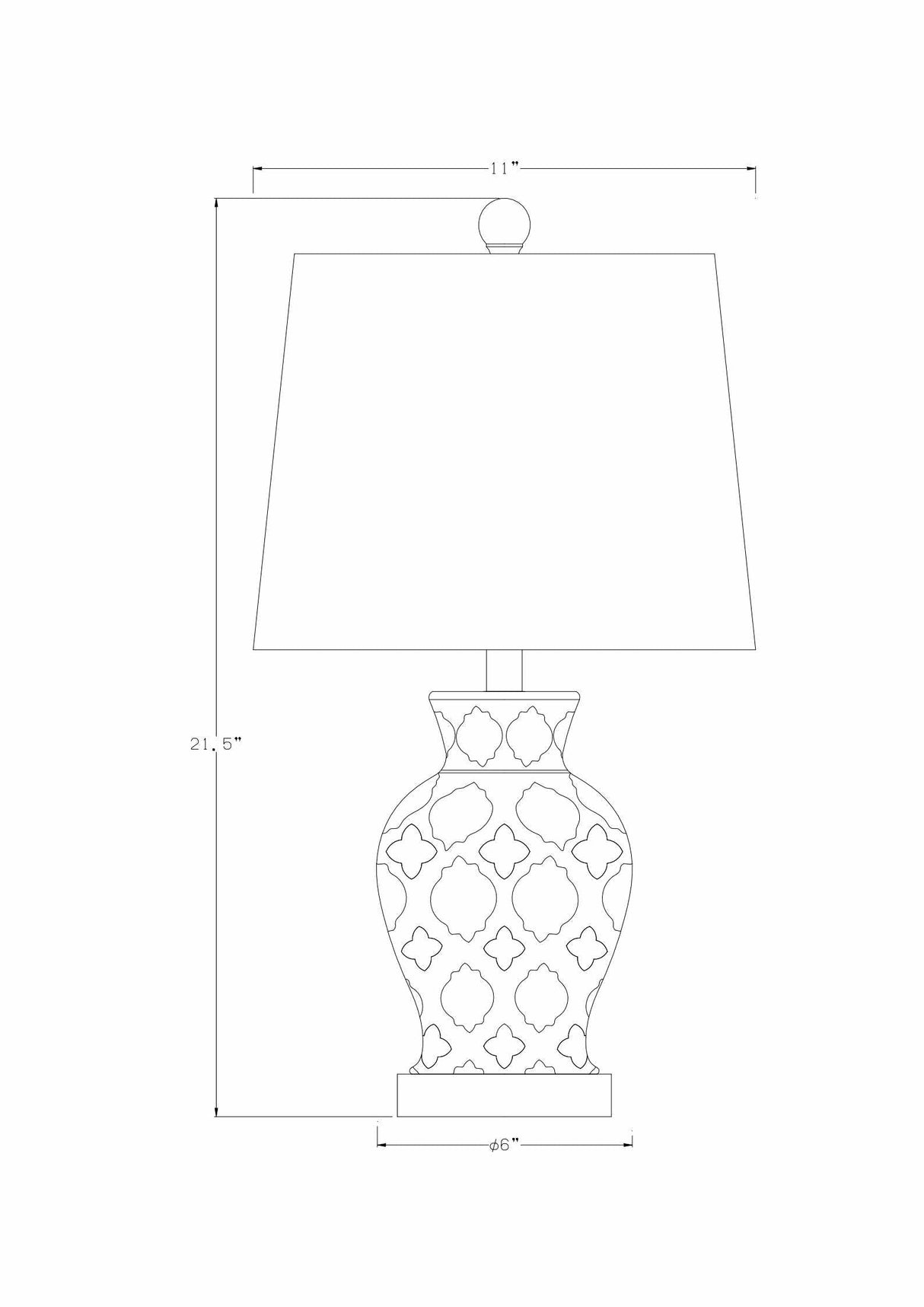 Pangian White & Blue Patterned Ceramic Table Lamp-Lighting-Parc Decor
