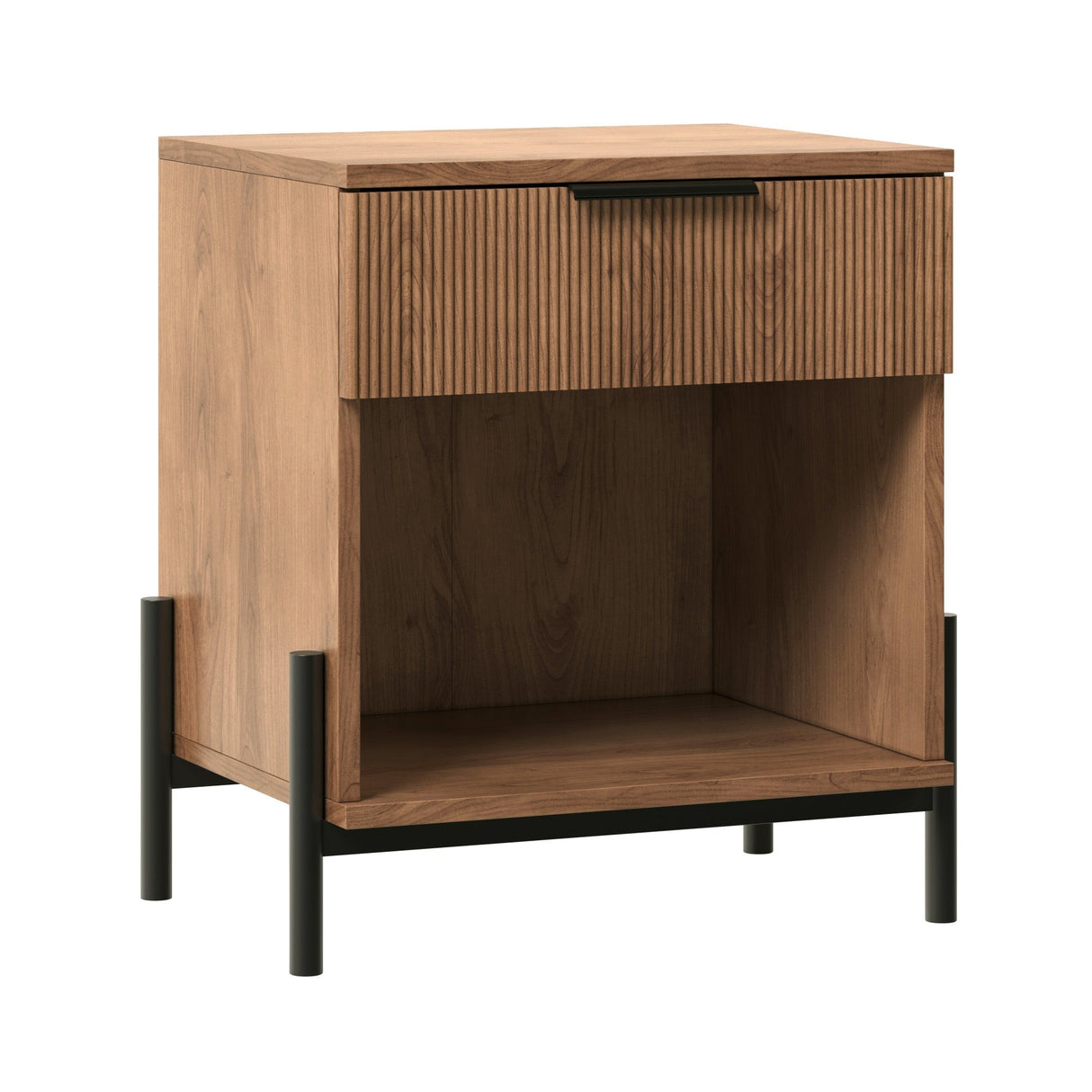 Paris Modern Scandinavian Reeded Nightstand-Bedroom-Parc Decor